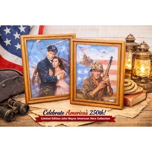 John Wayne American Hero Plaques Limited Edition Patriotic Decor Set America250